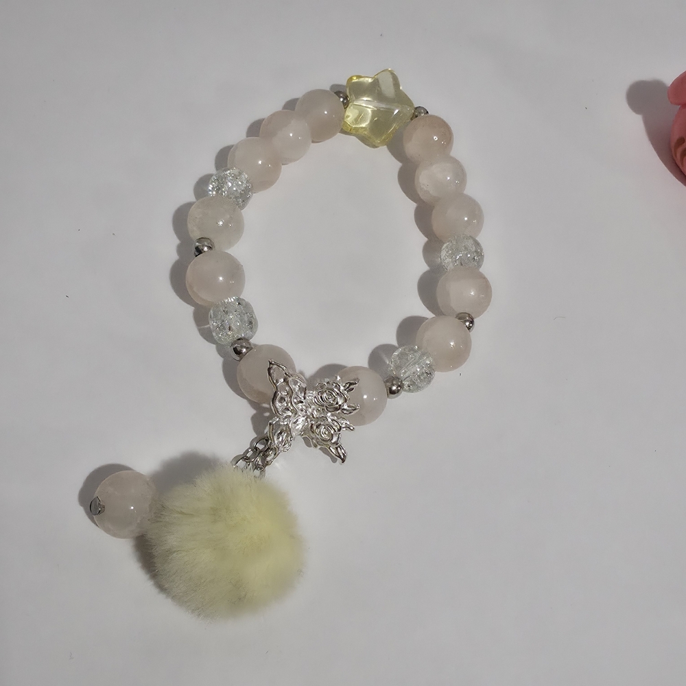 Elegant Pink and Yellow Beaded Bracelet + GIFT